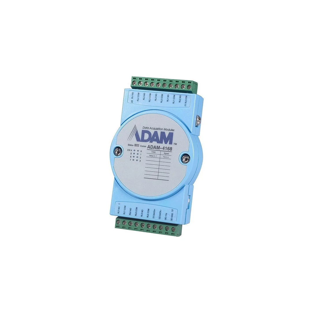 8 kanałowy moduł wyjść przekaźnikowych, z obsługą Modbus, RS-485/USB, szerokim zakresem temperaturowym ADAM-4168-C