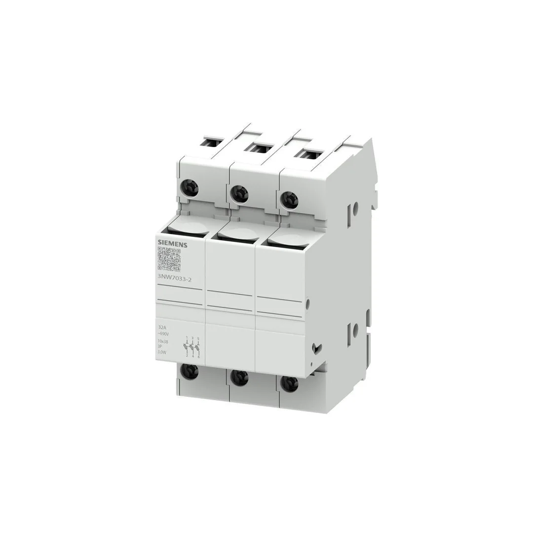 Podstawa bezpiecznikowa do wkładek cylindrycznych 10×38 mm 32A 3P 3NW7033-2