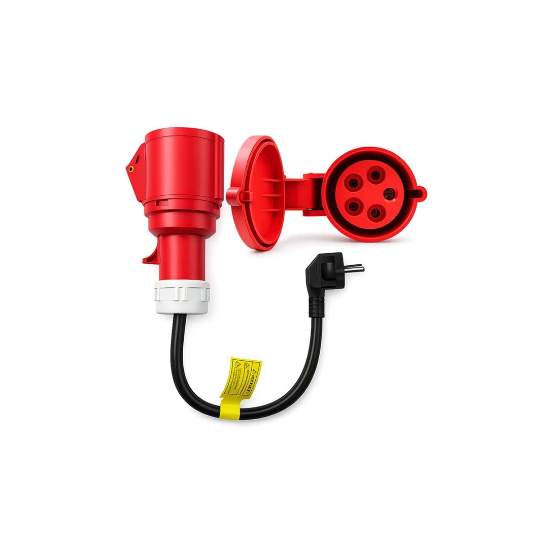 52724 Qoltec Adapter siłowy do ładowarek EV gniazdo CEE 16A 5P Przejściówka 400V na SCHUKO 230V max 16A 3.5 kW