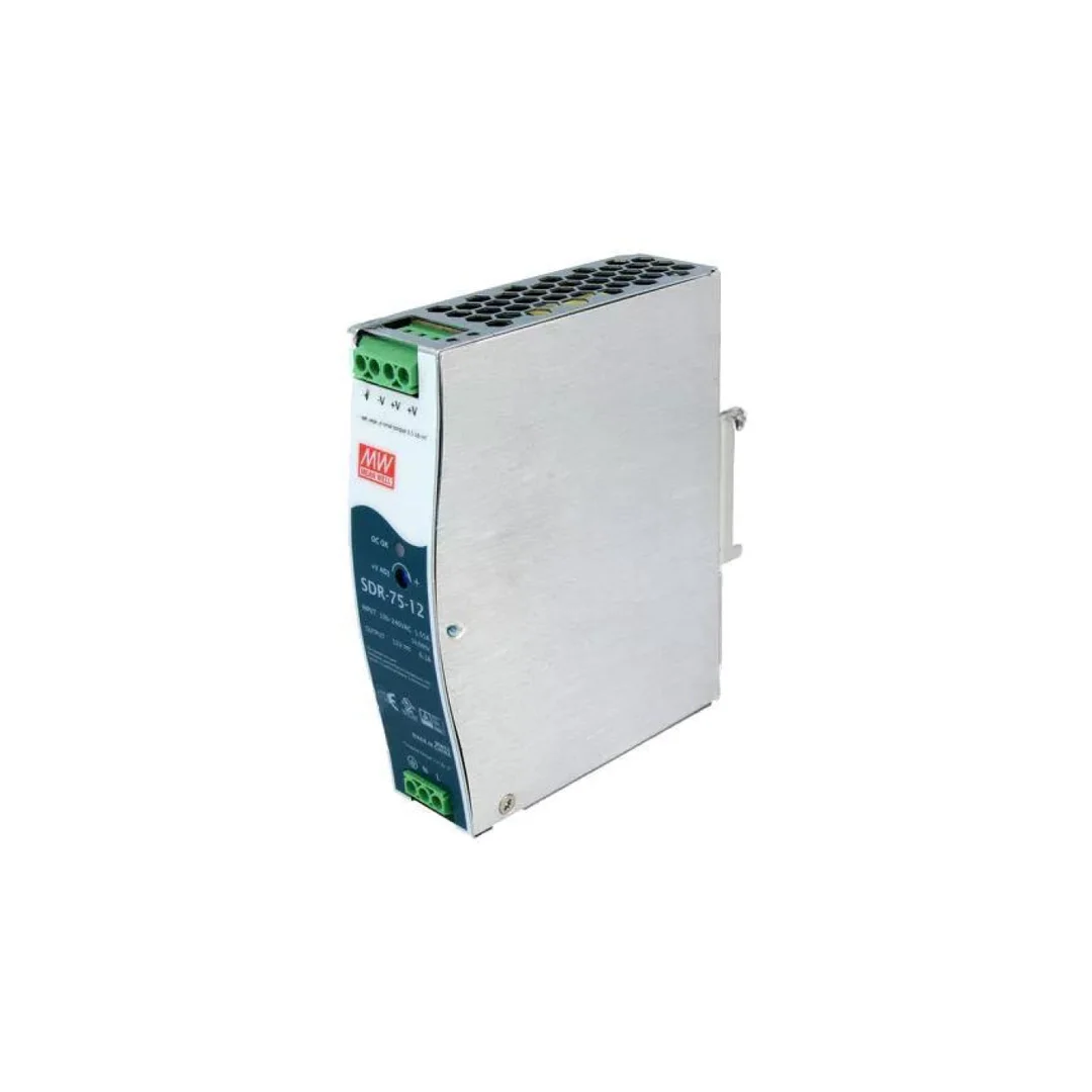 Zasilacz impulsowy, na szynę DIN, 75,6W, 6,3A, 12VDC, 88...264VAC SDR-75-12