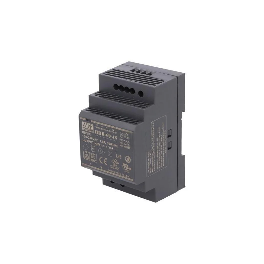 Zasilacz impulsowy, na szynę DIN, 60W, 1,25A, 48VDC, 85...264VAC HDR-60-48