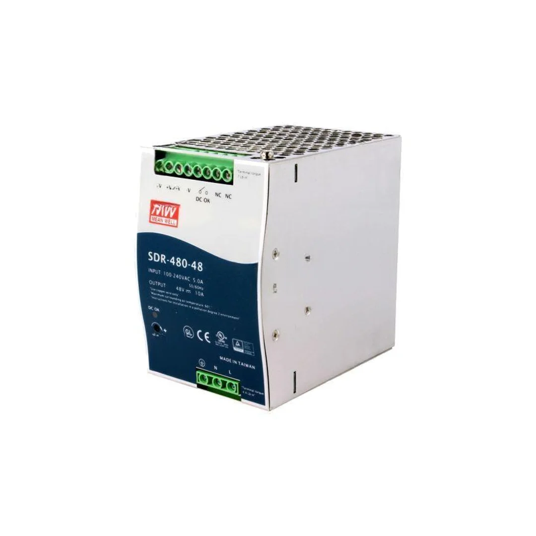 Zasilacz impulsowy, na szynę DIN, 480W, 10A, 48VDC, 90...264VAC SDR-480-48