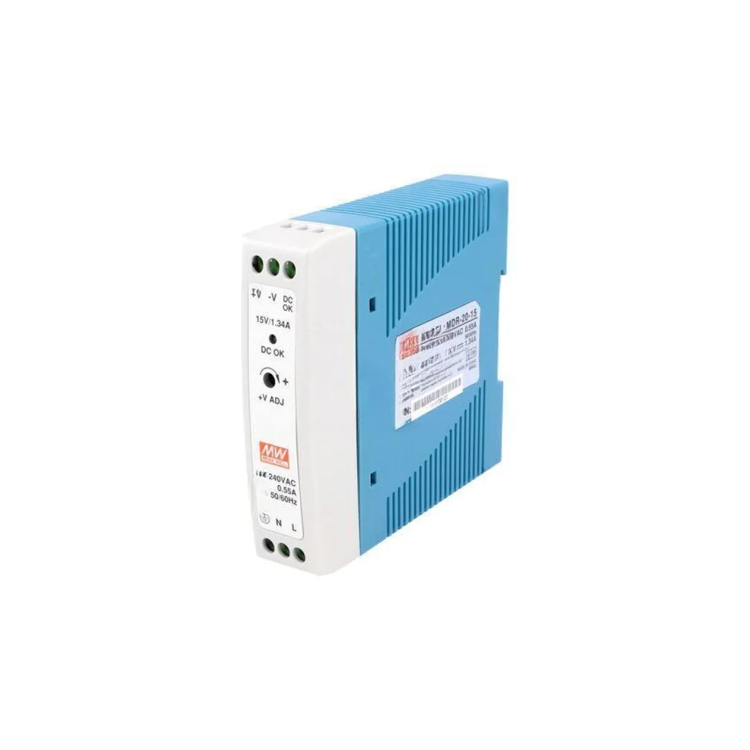 Zasilacz impulsowy, na szynę DIN, 20W, 1,34A, 15VDC, 85...264VAC MDR-20-15