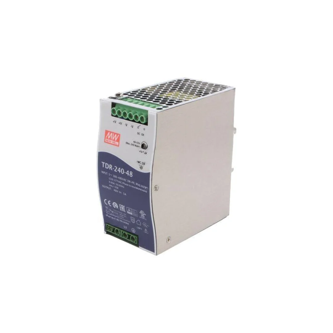 Zasilacz impulsowy na szynę DIN, 240 W, napięcie wejściowe: 48 VDC, prąd wyjściowy: TDR-240-48