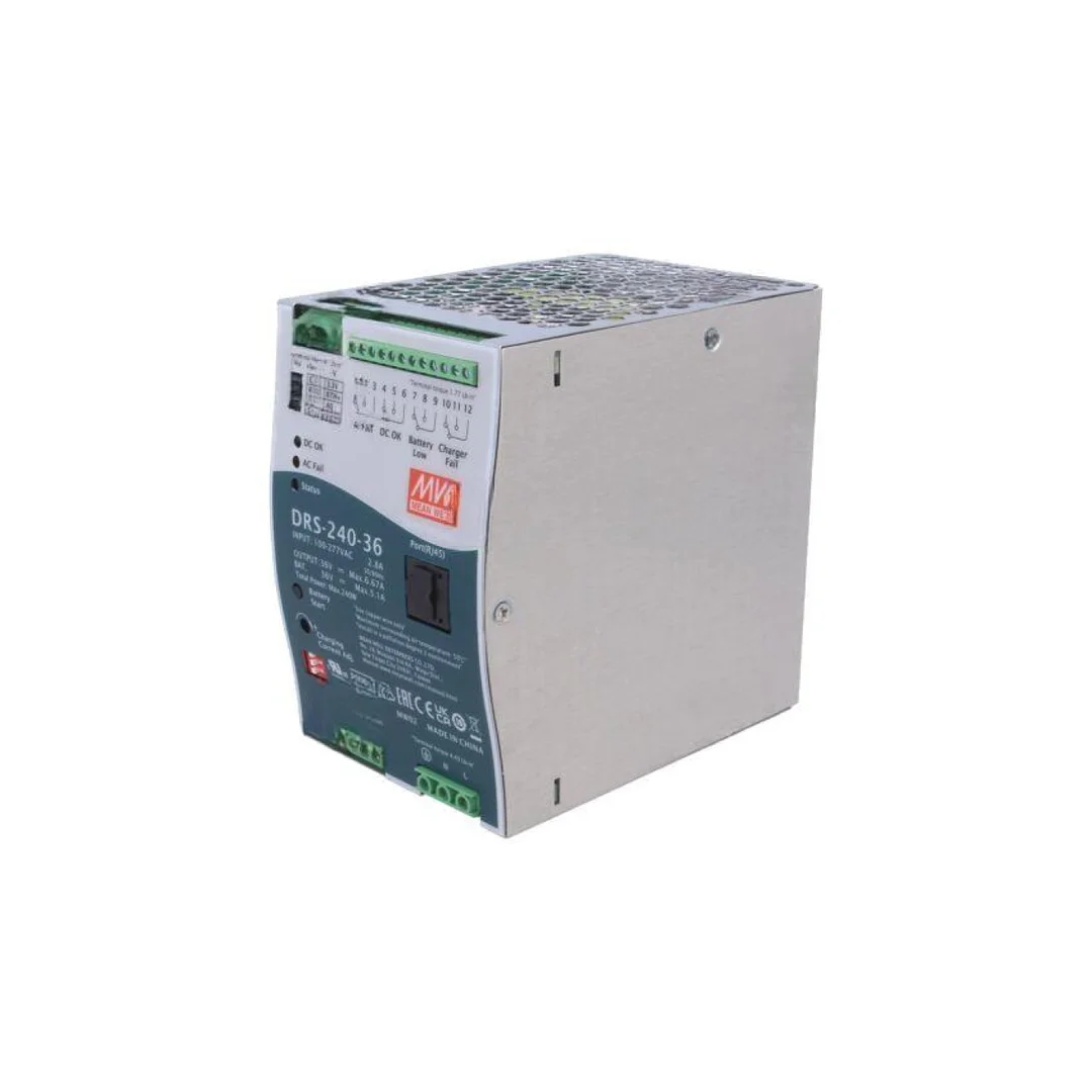 Zasilacz buforowy na szynę DIN, 240 W, napięcie wejściowe: 36 VDC, prąd wyjściowy: 6,6 A DRS-240-36