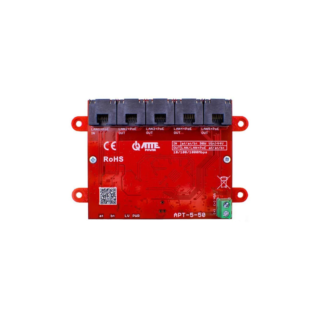 Switch PoE 5x port RJ45 (Gigabit Ethernet 1000Mb/s) przełącznik niezarządzalny extender APT-5-50 ATTE