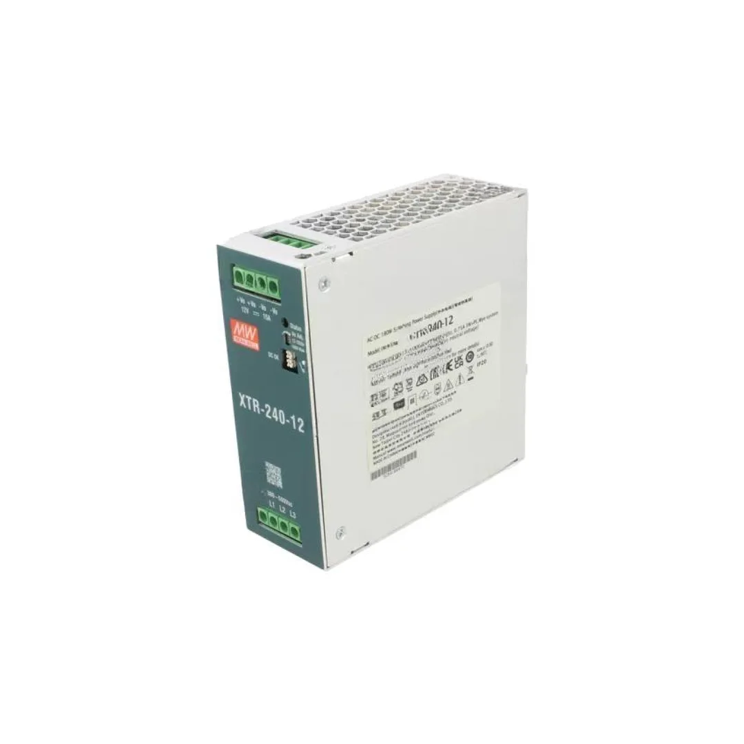 Zasilacz impulsowy na szynę DIN, 180W, napięcie wyjściowe: 12 VDC, prąd wyjściowy: 0...15 A XTR-240-12