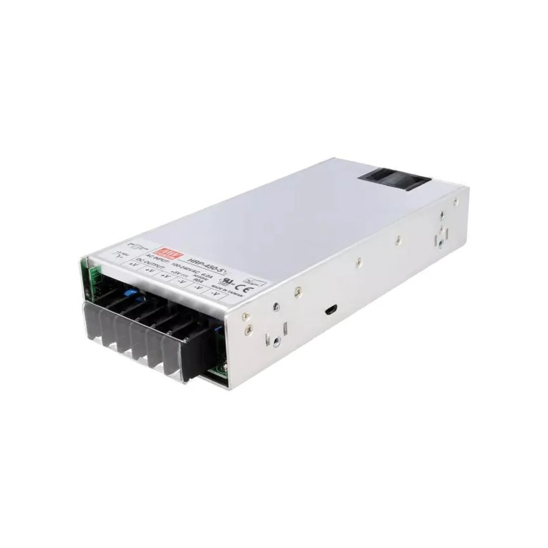 Zasilacz impulsowy do wbudowania,modułowy, 450W, napięcie wyjściowe: 5 VDC, prąd wyjściowy: 90 A HRP-450-5
