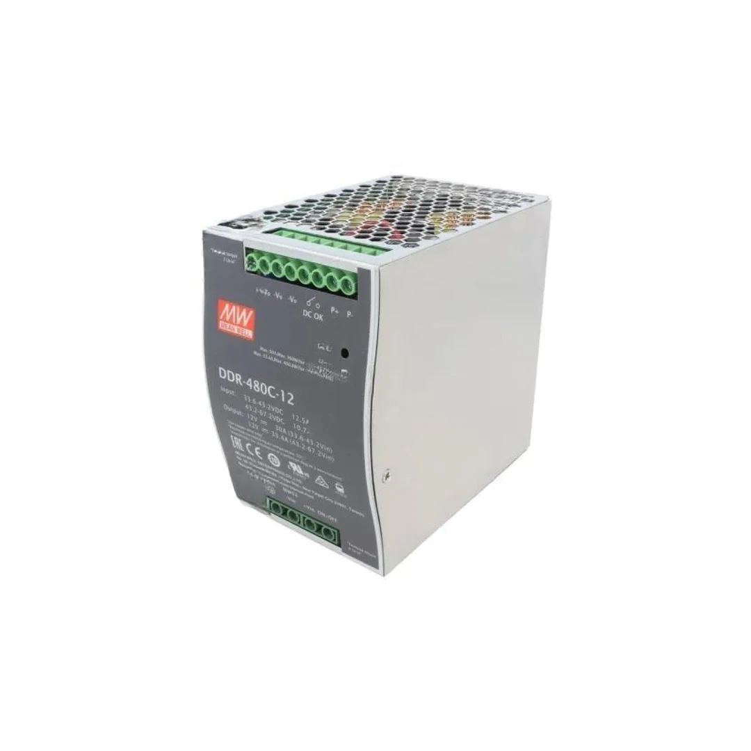 Przetwornica DC/DC, 400,8W, Uwej: 33,6...67,2 VDC, Uwyj: 12 VDC DDR-480C-12