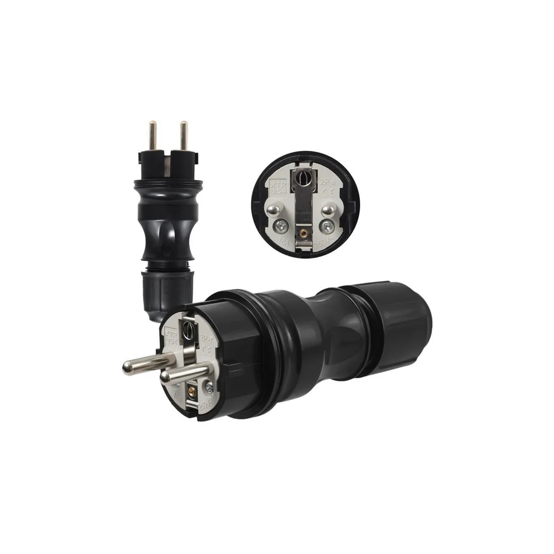 WTYCZKA ELEKTRYCZNA HERMETYCZNA GUMOWA IP54 16A 230V UNI-SCHUKO XTR54 W54.1.FG