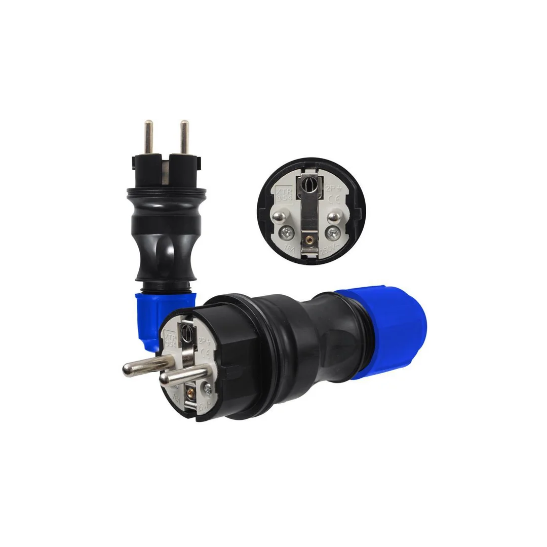WTYCZKA ELEKTRYCZNA HERMETYCZNA GUMOWA IP54 16A 230V UNI-SCHUKO XTR54 W54.2.FG