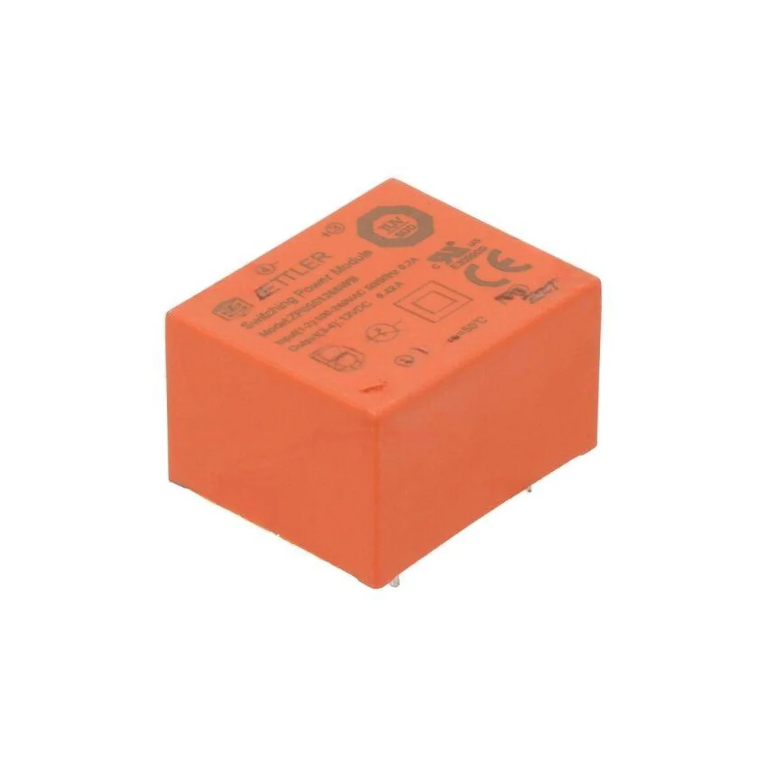 Przetwornica AC/DC, Moc: 5W, Uwej: 85...265VAC, 100...370VDC, Iwyj: 0,42A, Uwyj: 12VDC, na PCB ZP05S1200WB