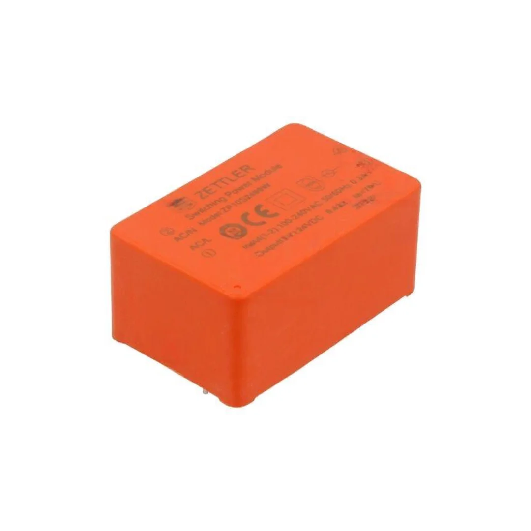 Przetwornica AC/DC, Moc: 10W, Uwej: 85...265VAC, 100...370VDC, Iwyj: 0,42A, Uwyj: 24VDC, na PCB ZP10S2400W