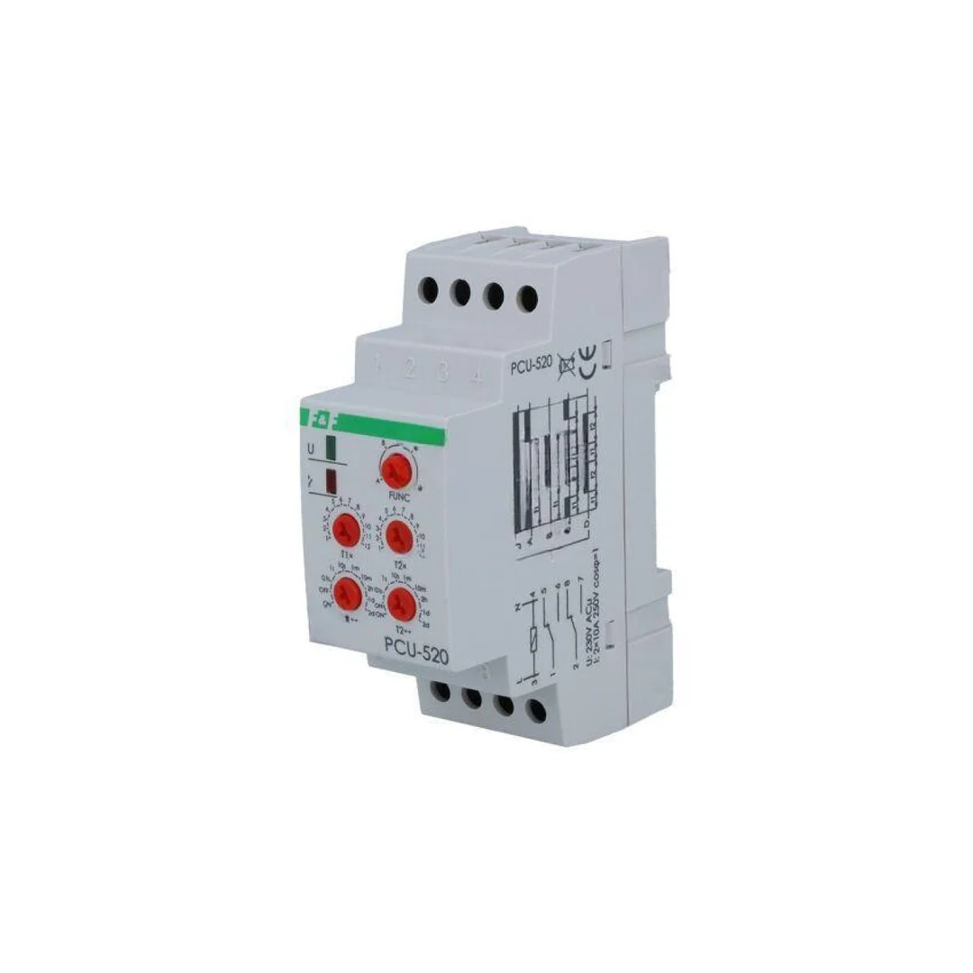 Moduł automatyki przekaźnik czasowy, zaciski śrubowe, 250VAC / 10A, IP20, -25...50C, PCU-520-230V
