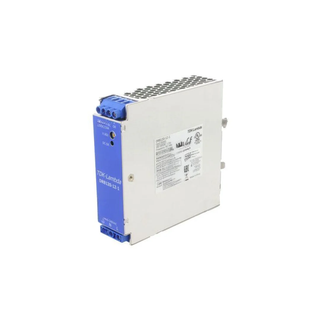 Zasilacz impulsowy na szynę DIN, 120W, 10A, 12V DC, listwa zaciskowa, DRB120-12-1