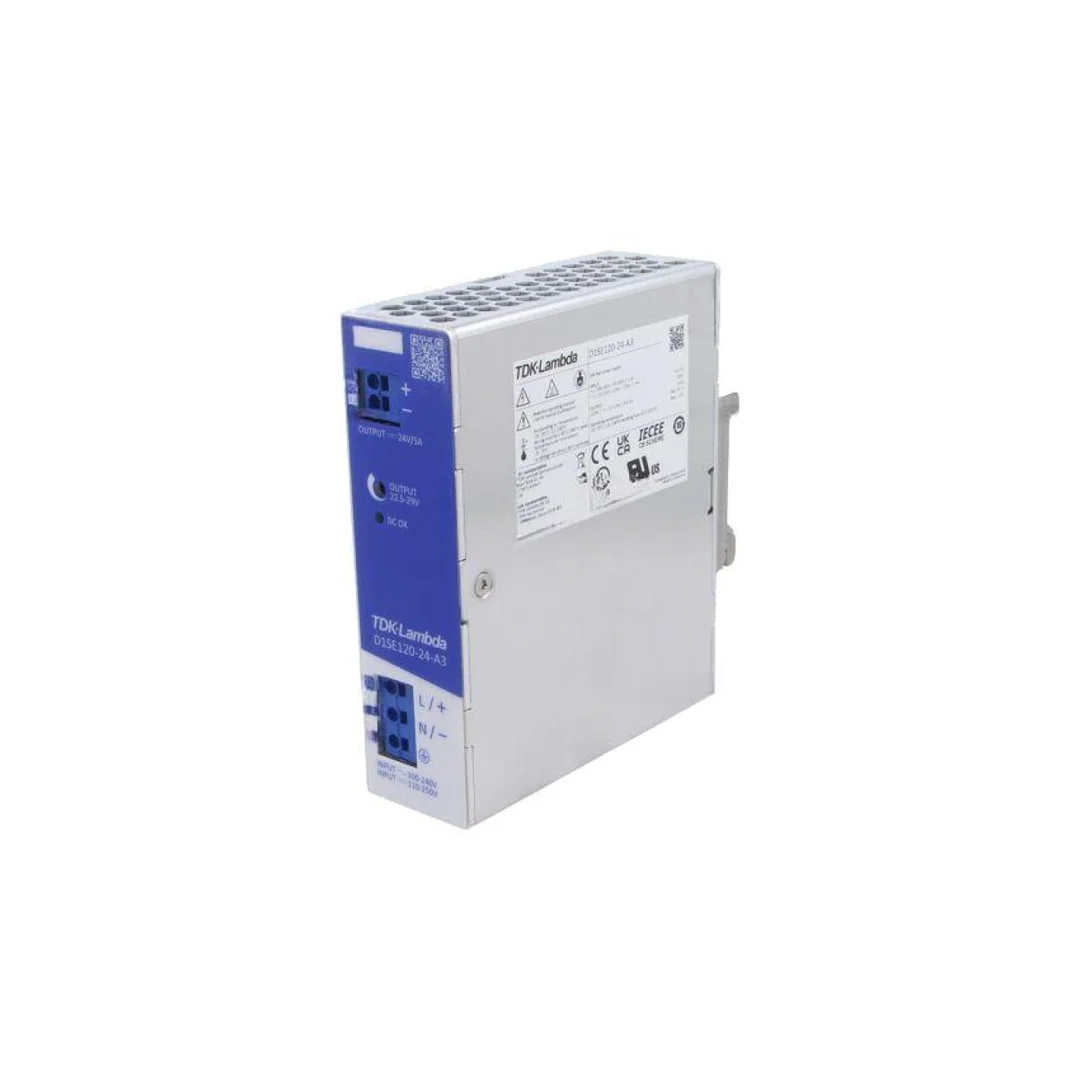 Zasilacz impulsowy na szynę DIN, 120W, 0...5A, 24V DC, 22,5...29V DC, Push-in, zaciski push-in, D1SE120-24-A3