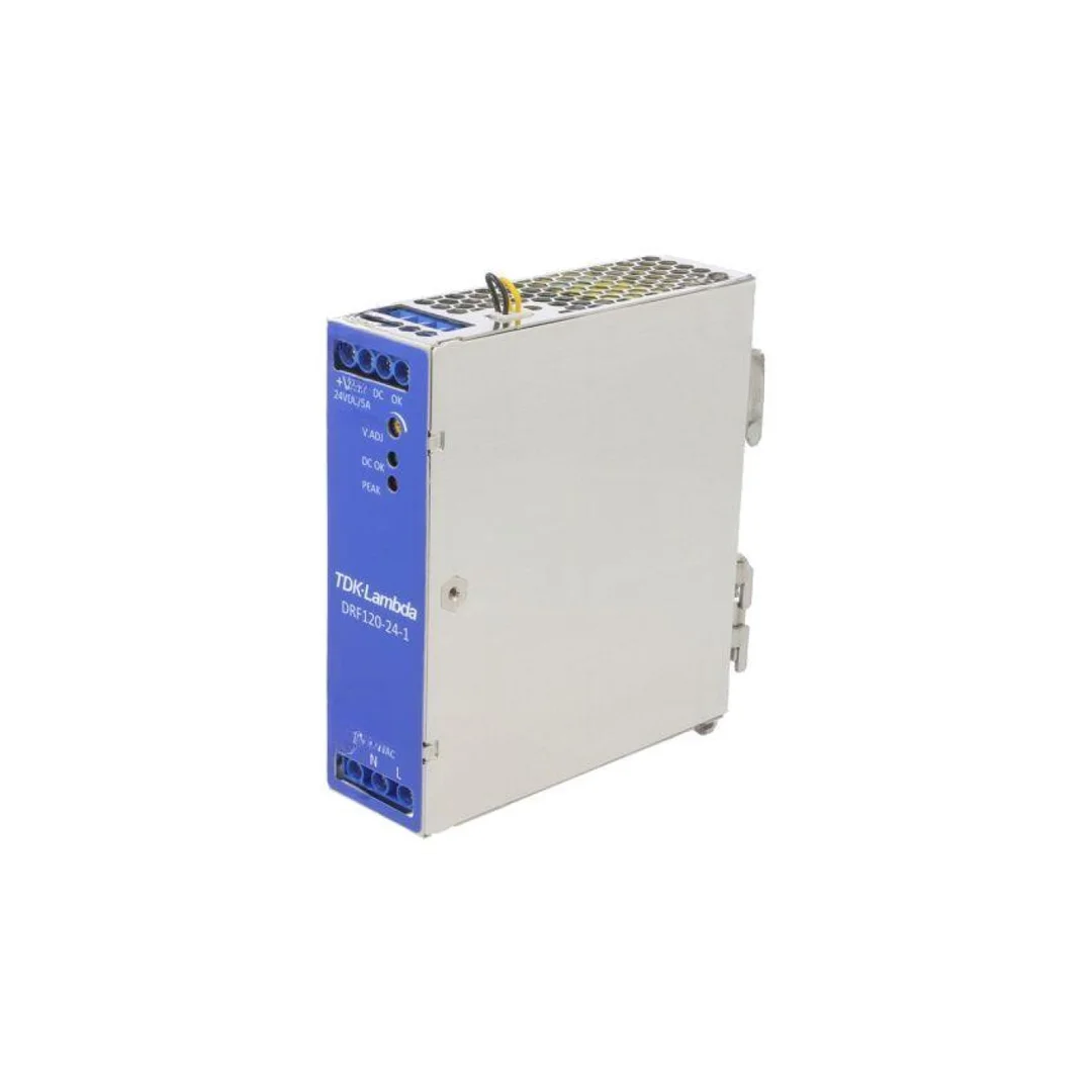 Zasilacz impulsowy na szynę DIN, 120W, 5A, 24V DC, listwa zaciskowa, DRF120-24-1