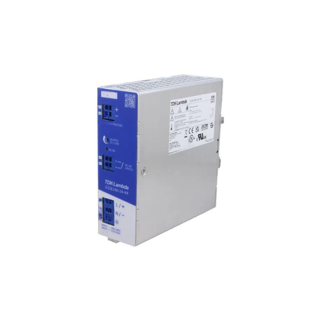 Zasilacz impulsowy na szynę DIN, 240W, 0...10A, 24V DC, 22,5...29V DC, Push-in, zaciski push-in, D1SE240-24-A4