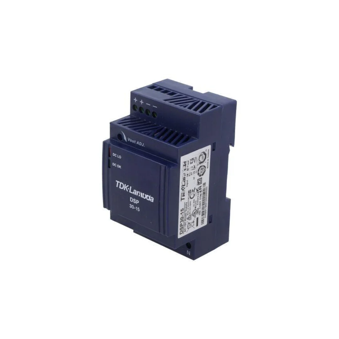 Zasilacz impulsowy na szynę DIN, 30W, 2A, 15V DC, listwa zaciskowa, DSP30-15