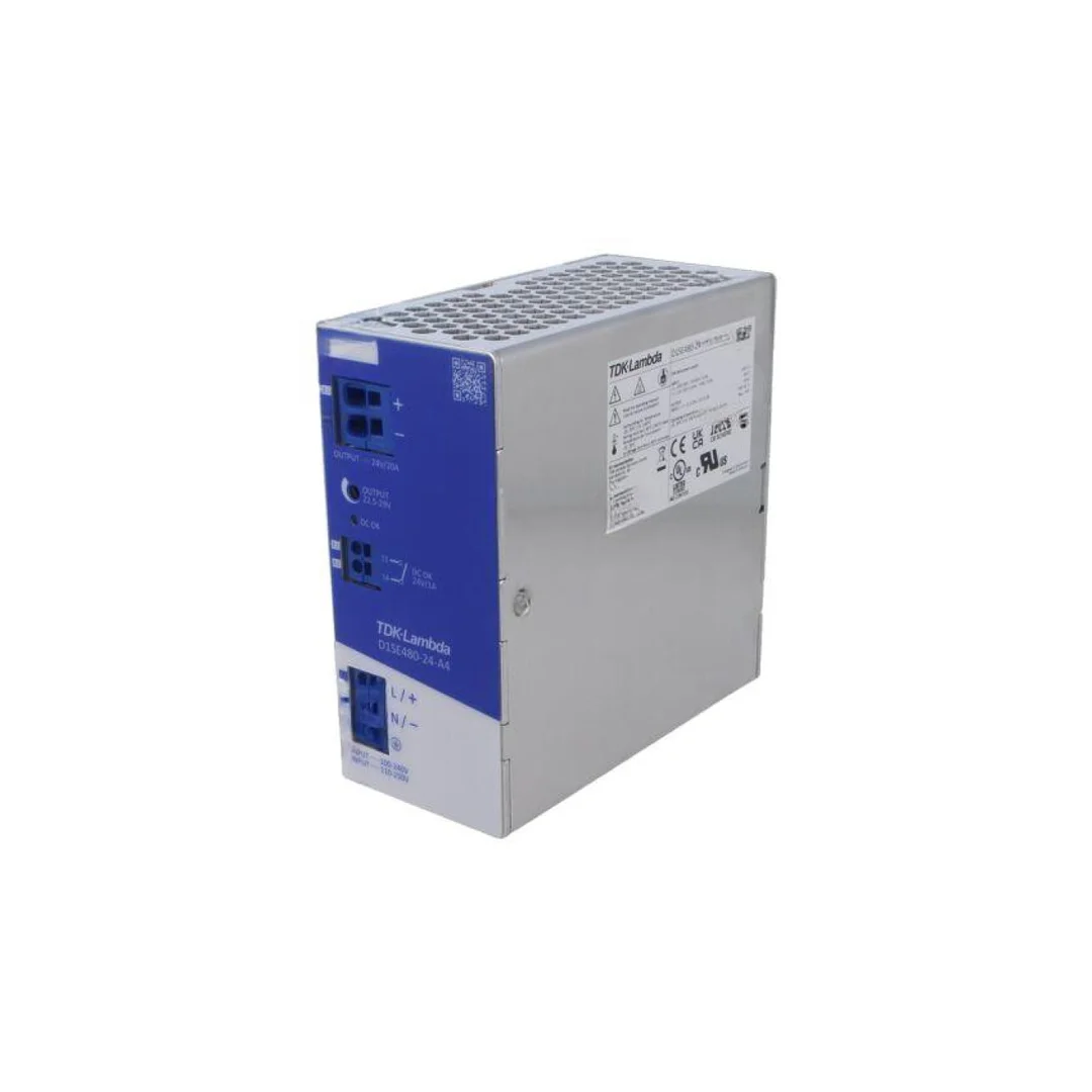 Zasilacz impulsowy na szynę DIN, 480W, 0...20A, 24V DC, 22,5...29V DC, Push-in, zaciski push-in, D1SE480-24-A4