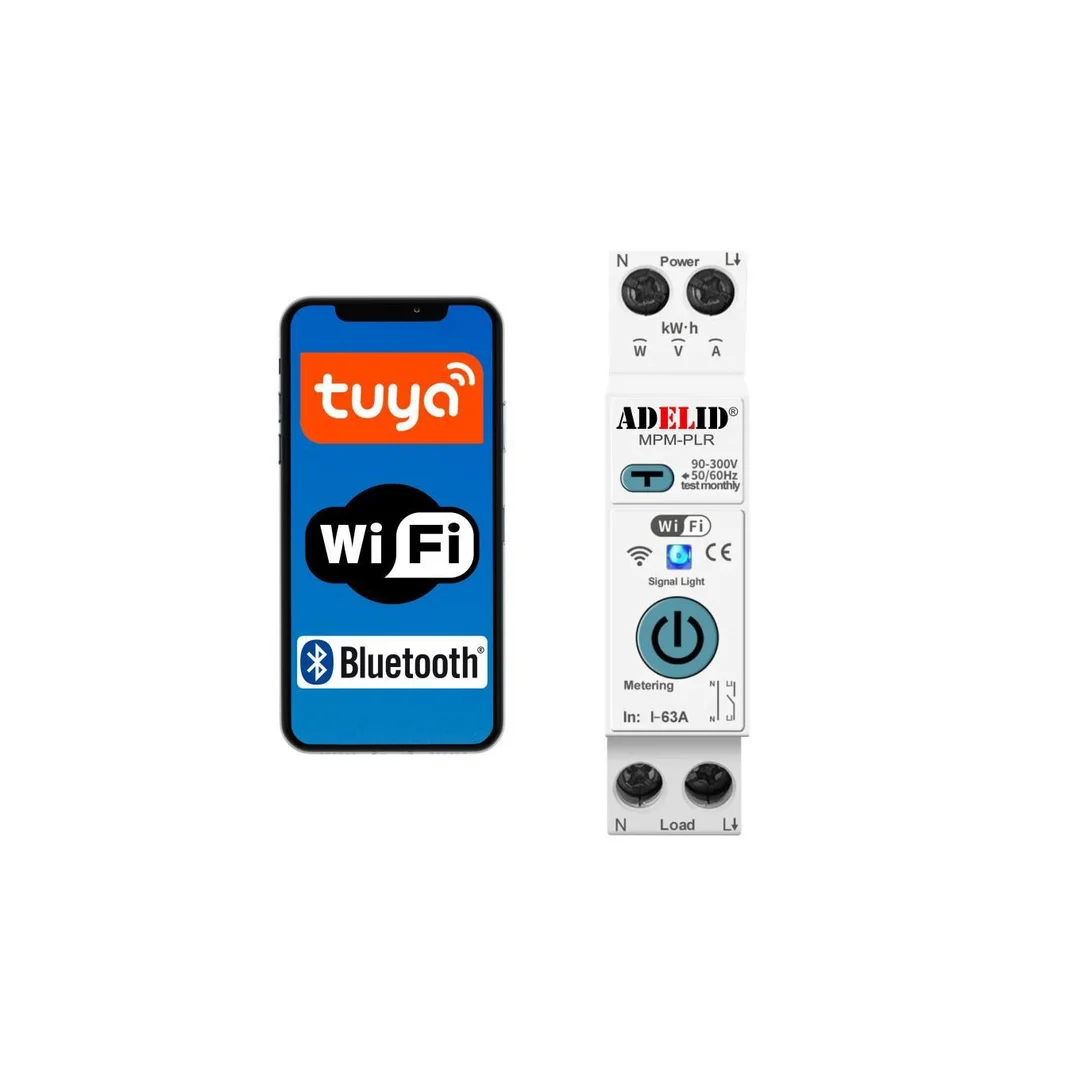 Wyłącznik różnicowo-prądowy różnicówka 16A 25A 63A 30mA 1F 1P Tuya WiFi MPM-PLR