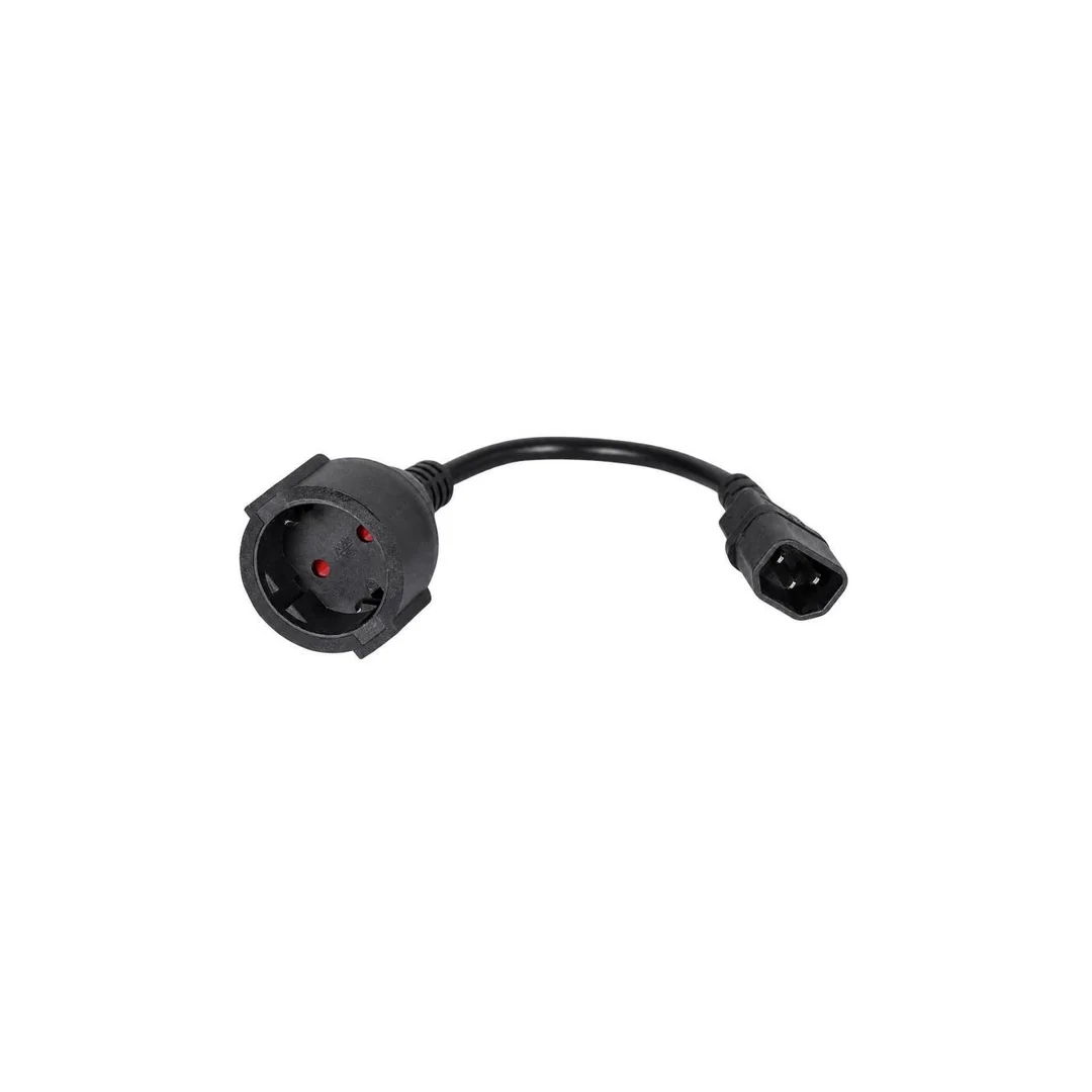 Adapter zasilający 230V do UPS gniazdo 2P+Z Schuko / gniazdo IEC320 C14 złącze komputerowe (męskie) 20cm NEKU