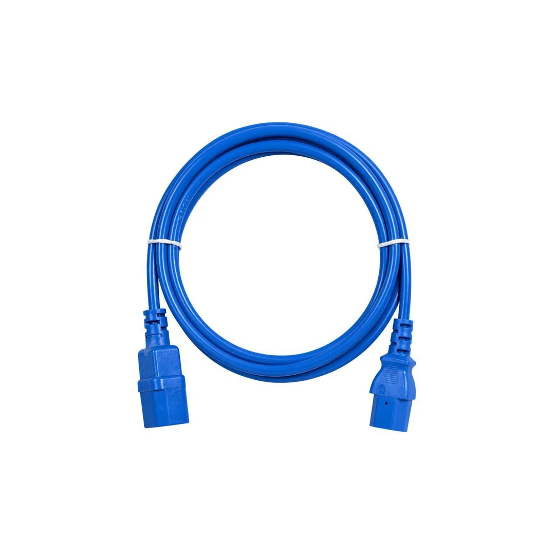 Przedłużacz komputerowy Kabel zasilający (230V 10A) do komputerów i zasilaczy UPS złącza IEC320 (C14 / C13) niebieski 0,8m NEKU