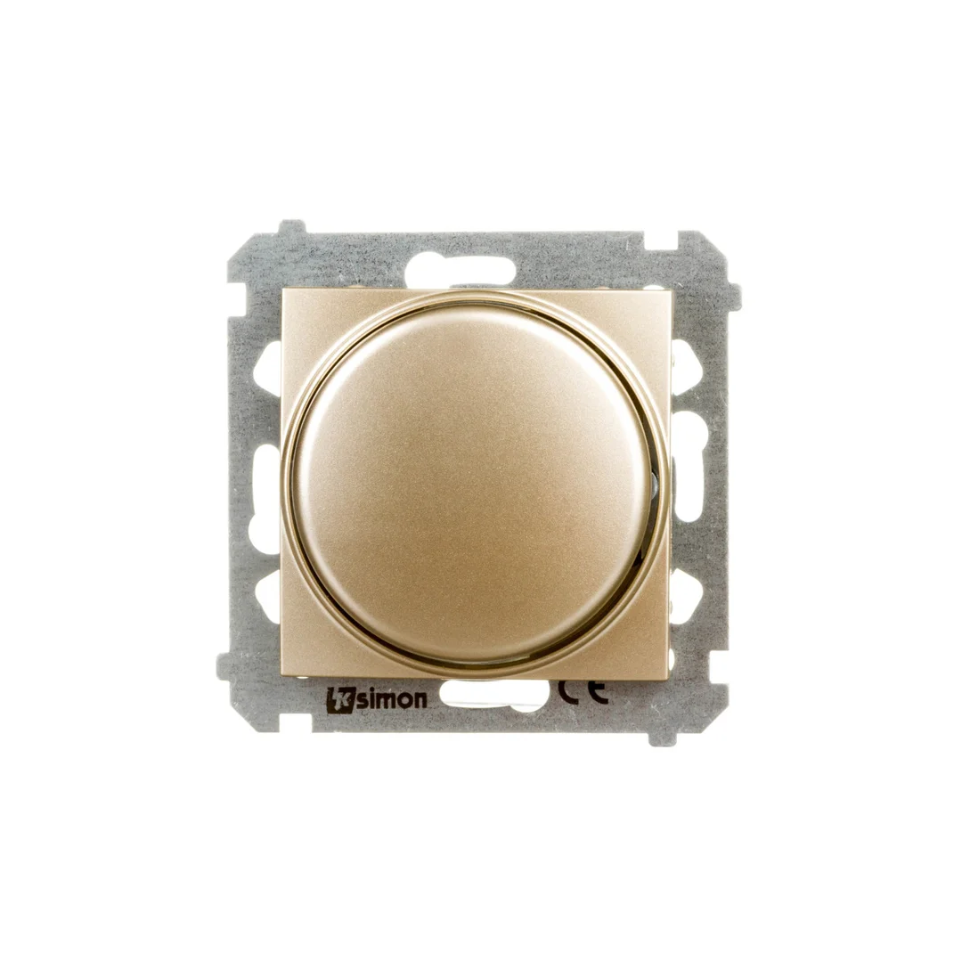 Simon 54 Ściemniacz przyciskowo-obrotowy 20-500W złoty DS9T.01/44