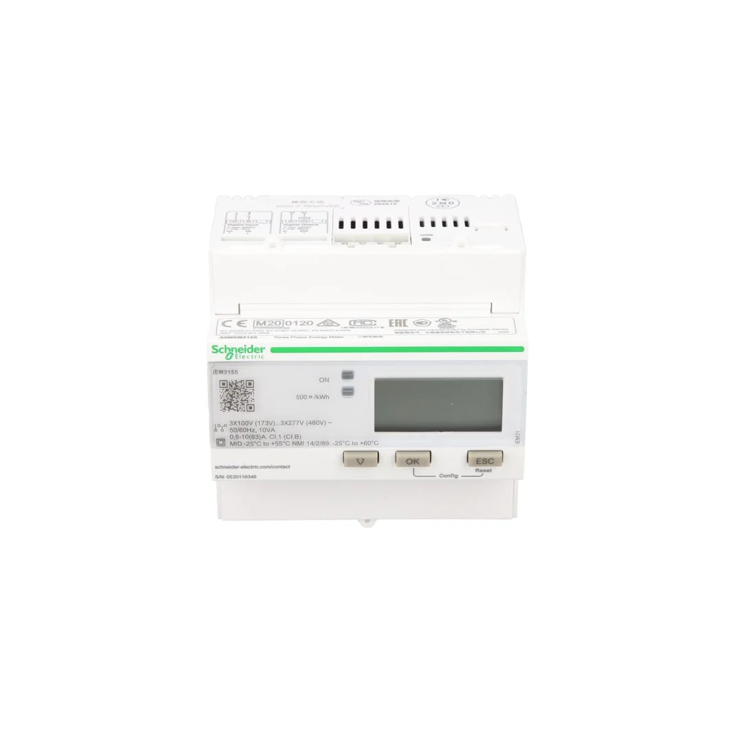 Licznik energii elektrycznej 1/3-fazowy 63A 100-277/173-480V kl.1/B Modbus MID taryfowy cyfrowy modułowy iEM3155 A9MEM3155