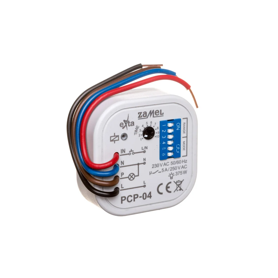 Przekaźnik czasowy 4-przewodow 230V AC 1250VA opóźnione wyłączenie kapsułka PCP-04 EXT10000088