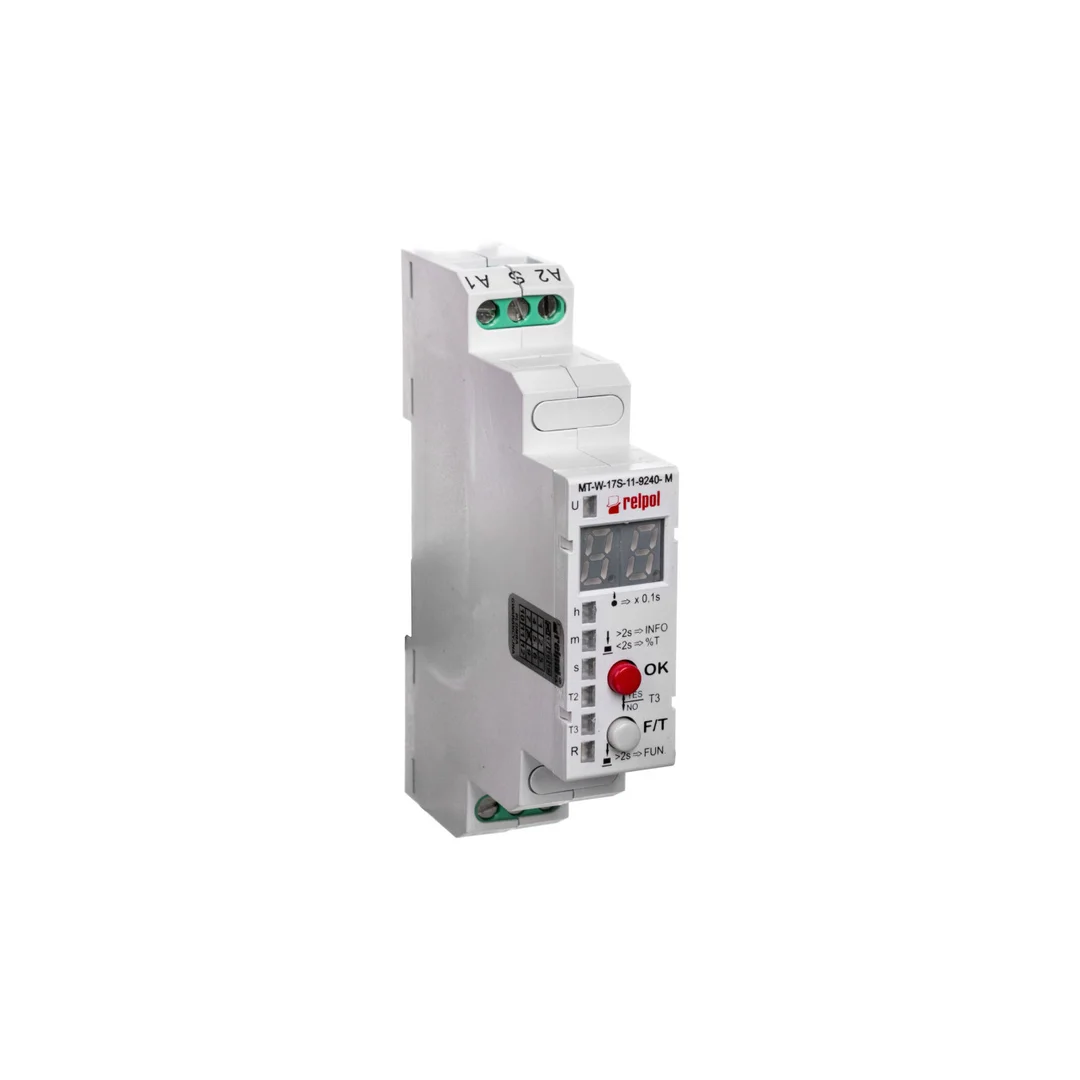 Przekaźnik czasowy wielofunkcyjny 1P 10A 0,1sek-100h 12-240V AC/DC MT-W-17S-11-9240-M 860470