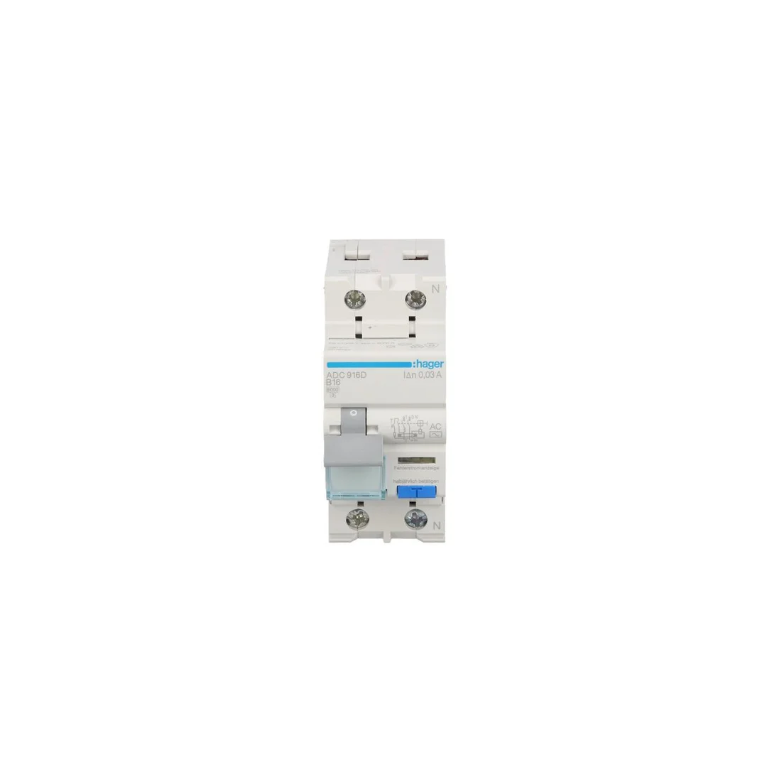Wyłącznik różnicowo-nadprądowy RCBO 2P B16A 0,03A Typ AC ADC916D