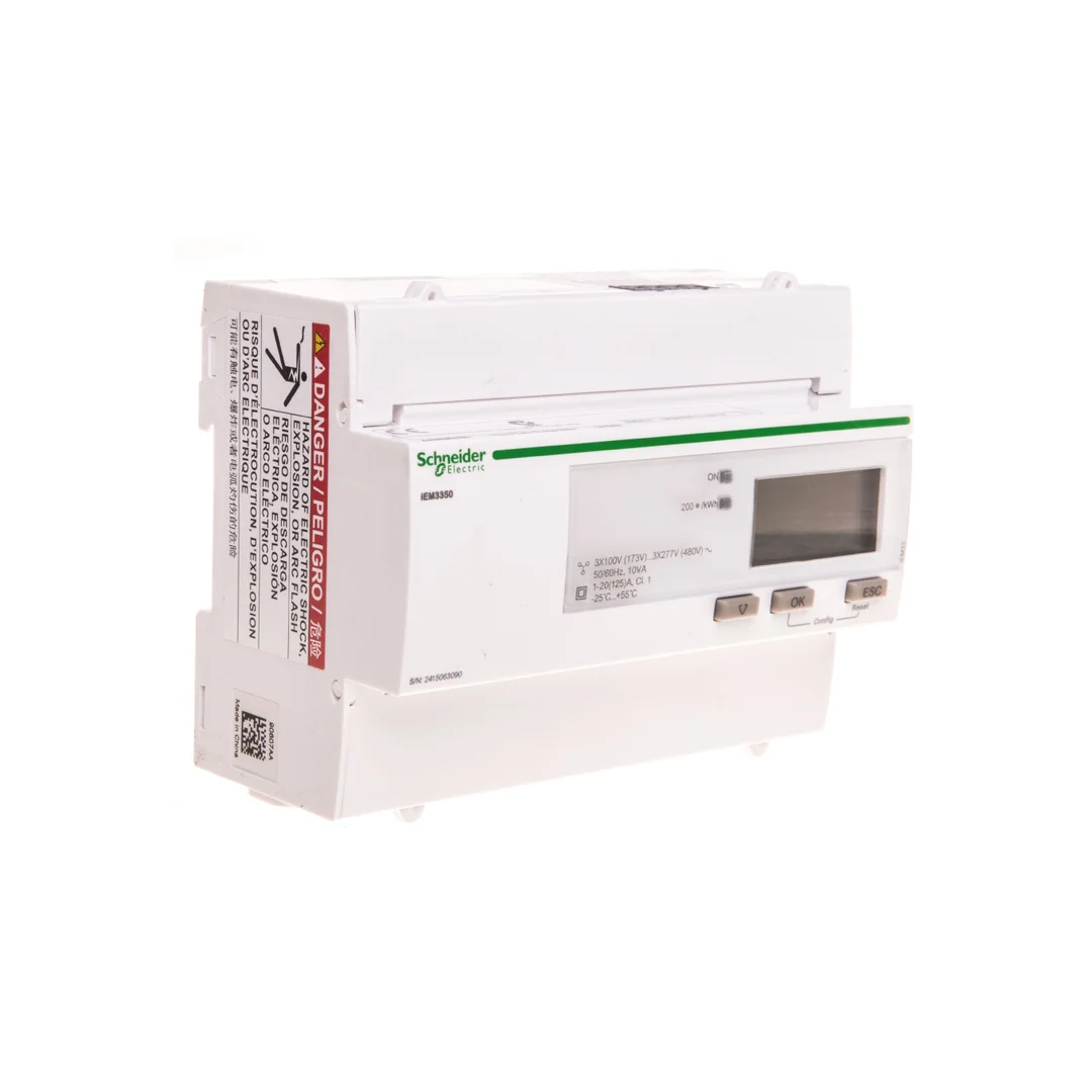Licznik energii elektrycznej 1/3-fazowy 125A 100-277/173-480V kl.1/B Modbus taryfowy cyfrowy modułowy A9MEM3350