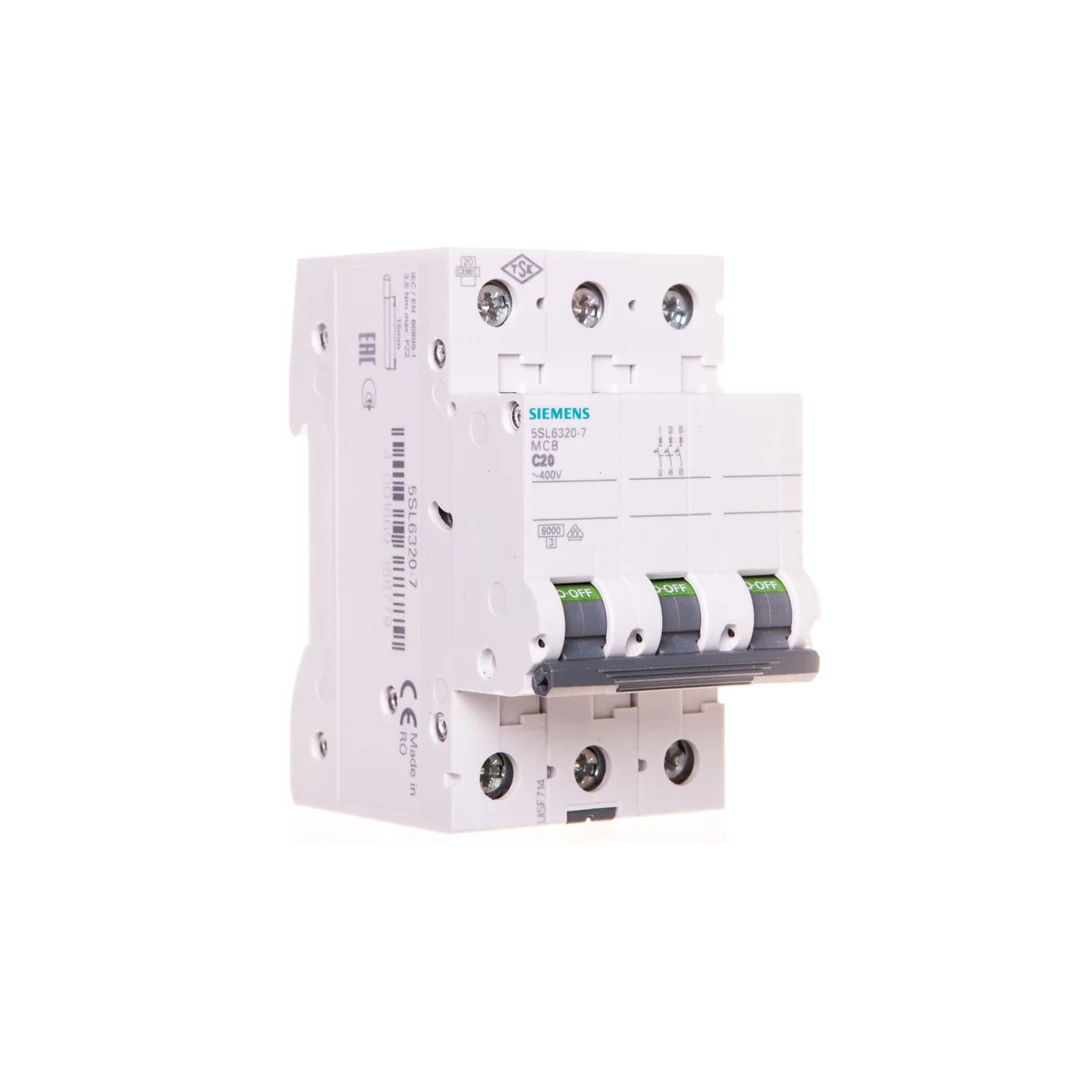 Wyłącznik nadprądowy 3P C 20A 6kA AC SENTRON 5SL6320-7