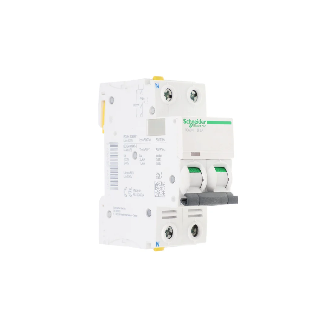 Wyłącznik nadprądowy 1P+N B 6A 6kA AC iC60N-B5-1N Acti9 A9F03606