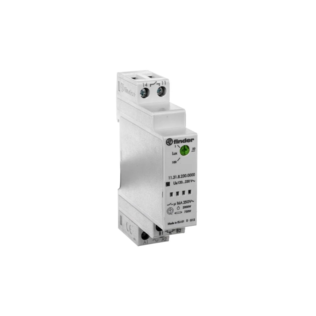 Wyłącznik zmierzchowy 1Z 16A 230V AC 17,5mm IP20 czujnik zewnętrzny 1-100lx 11.31.8.230.0000
