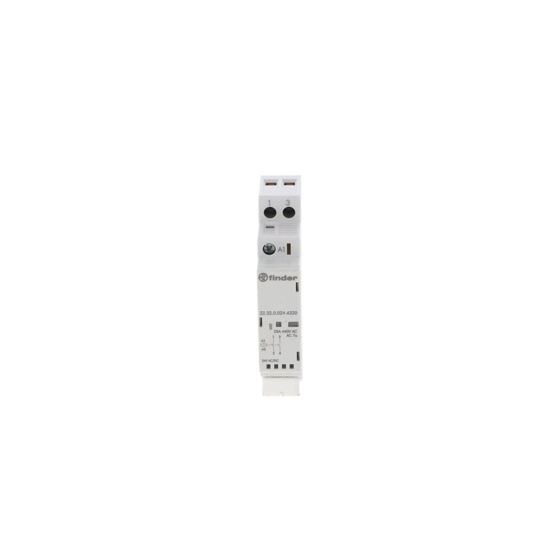 Stycznik modułowy 2Z 25A 24V AC/DC, wskaźnik zadziałania + LED, 17,5mm 22.32.0.024.4320