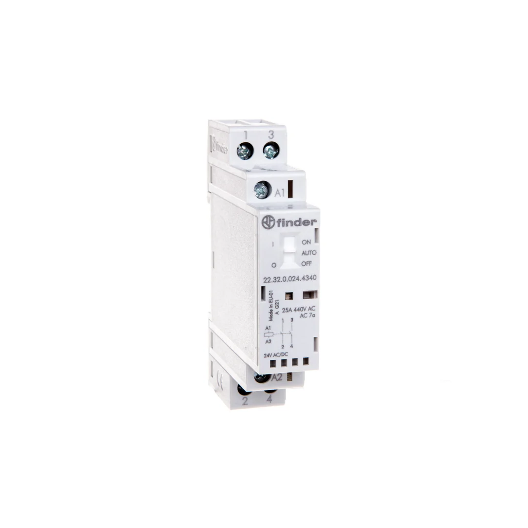 Stycznik modułowy 2Z 25A 24V AC/DC funkcja Auto-On-Off wskaźnik zadziałaniua + LED 17,5mm 22.32.0.024.4340