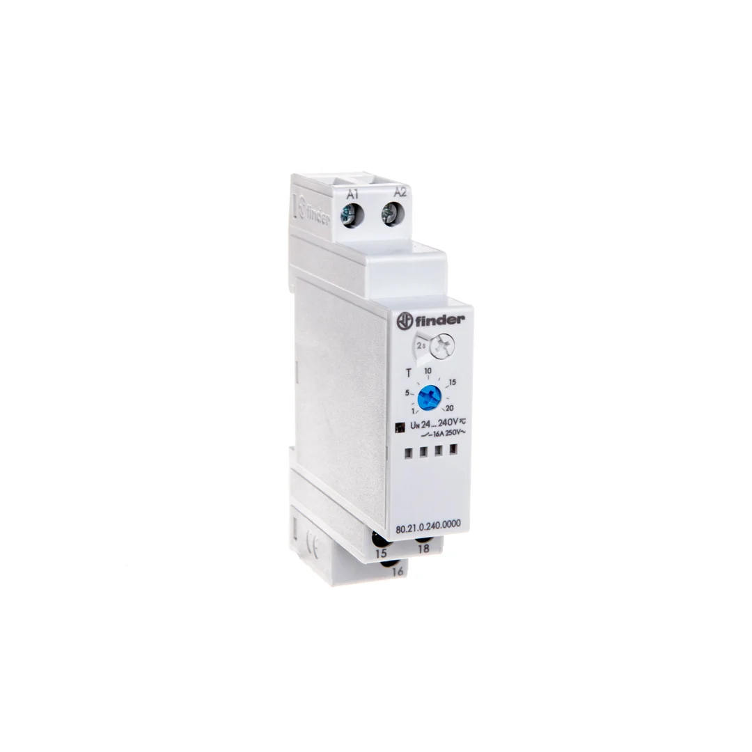 Przekaźnik czasowy 1P 16A 24-240V AC/DC 0,1s-24h 250V jednofunkcyjny DI 80.21.0.240.0000