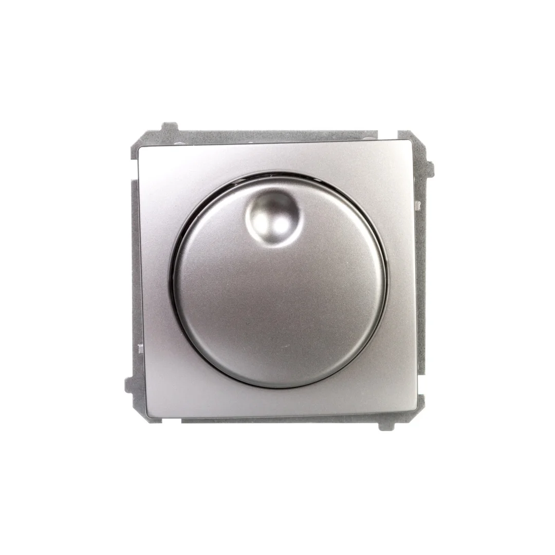 Simon Basic Ściemniacz naciskowo-obrotowy 20–500W 230V srebrny mat BMS9T.01/43