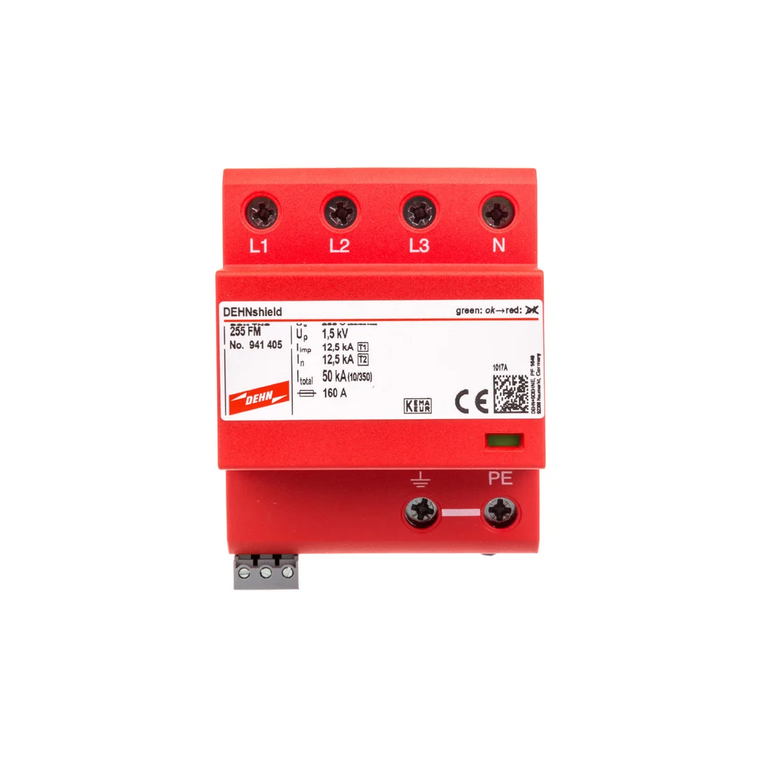 Ogranicznik przepięć Typ T1+T2 4P 12,5kA/50kA 1,5kV DEHNshield TNS 255 FM 941405