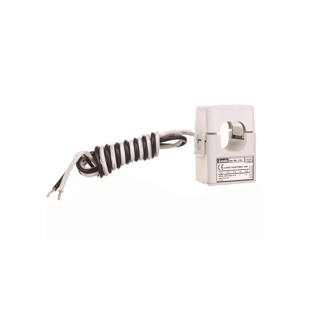 Przekładnik prądowy 100/5A, klasa 1, rdzeń otwierany, otwór 24x24mm, przewody o długości 2m DM1TMA0100