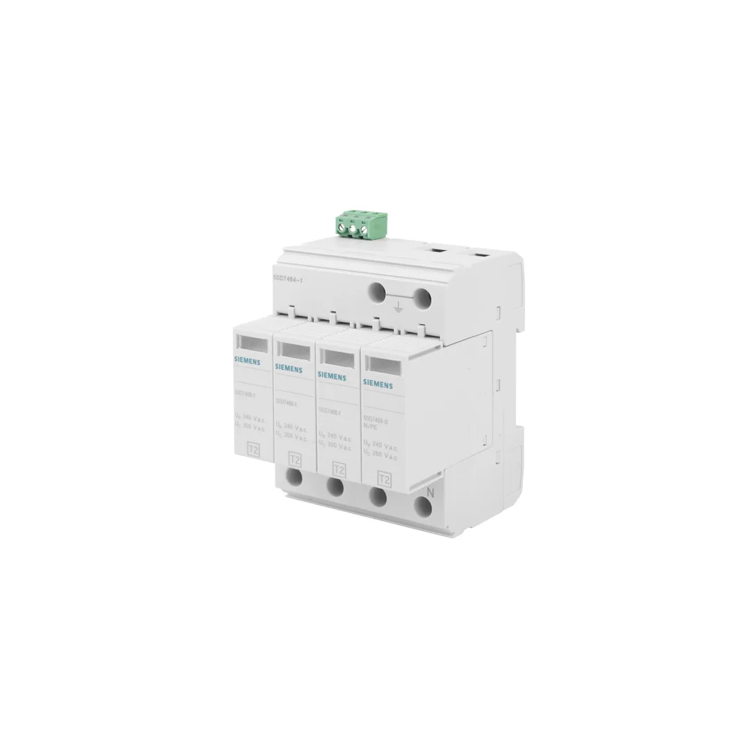 Ogranicznik przepięć Typ T2 3P+N Uc 350V 20kA TN-S ze stykami sygn. SENTRON 5SD7464-1