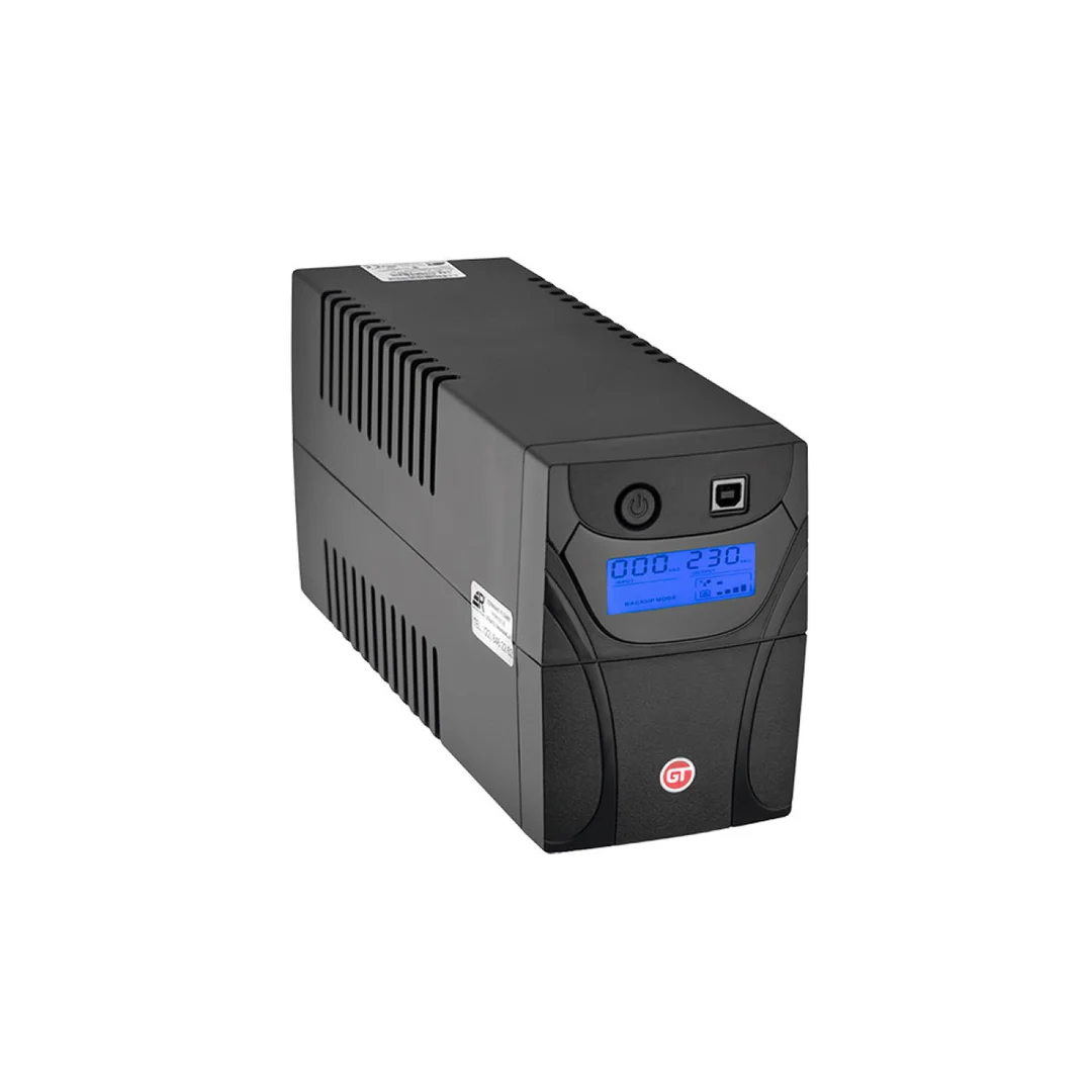 GT UPS POWERbox Tower 650VA/360W Line-Interactive 2xSCHUKO 12V-7Ah LCD