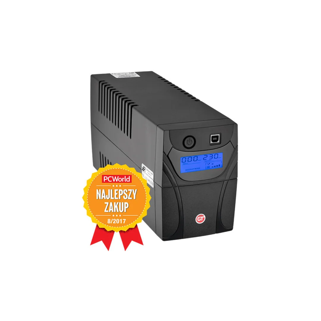 GT UPS POWERbox Tower 850VA/480W Line-Interactive 2xSCHUKO 12V-9Ah LCD