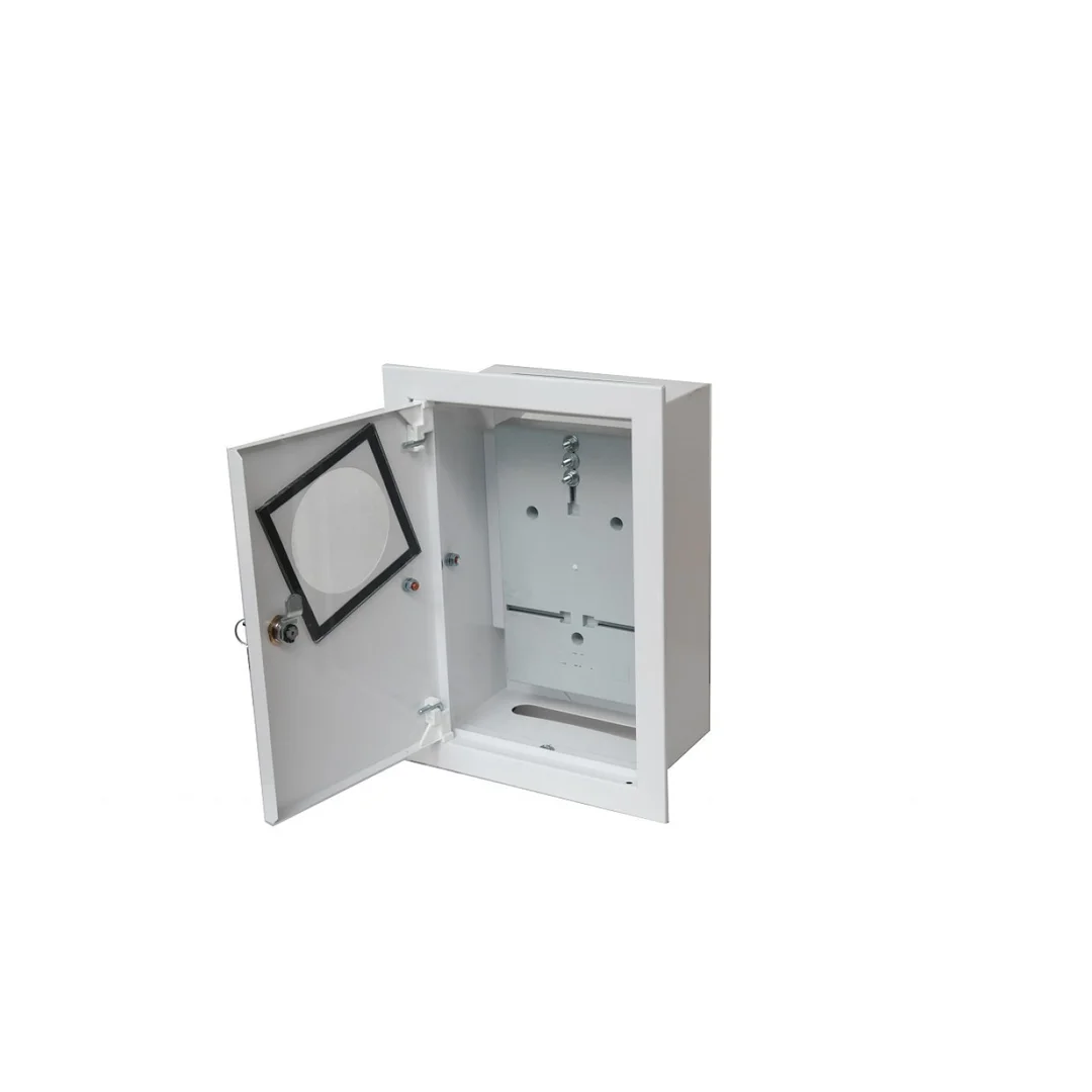 Rozdzielnica podtynkowa metalowa 1x1F na licznik elektroniczny zamek okienko RAL 9003 A-RW18E
