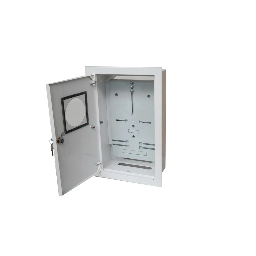 Rozdzielnica podtynkowa metalowa 1x3F na licznik elektroniczny zamek okienko RAL 9003 A-RW19E