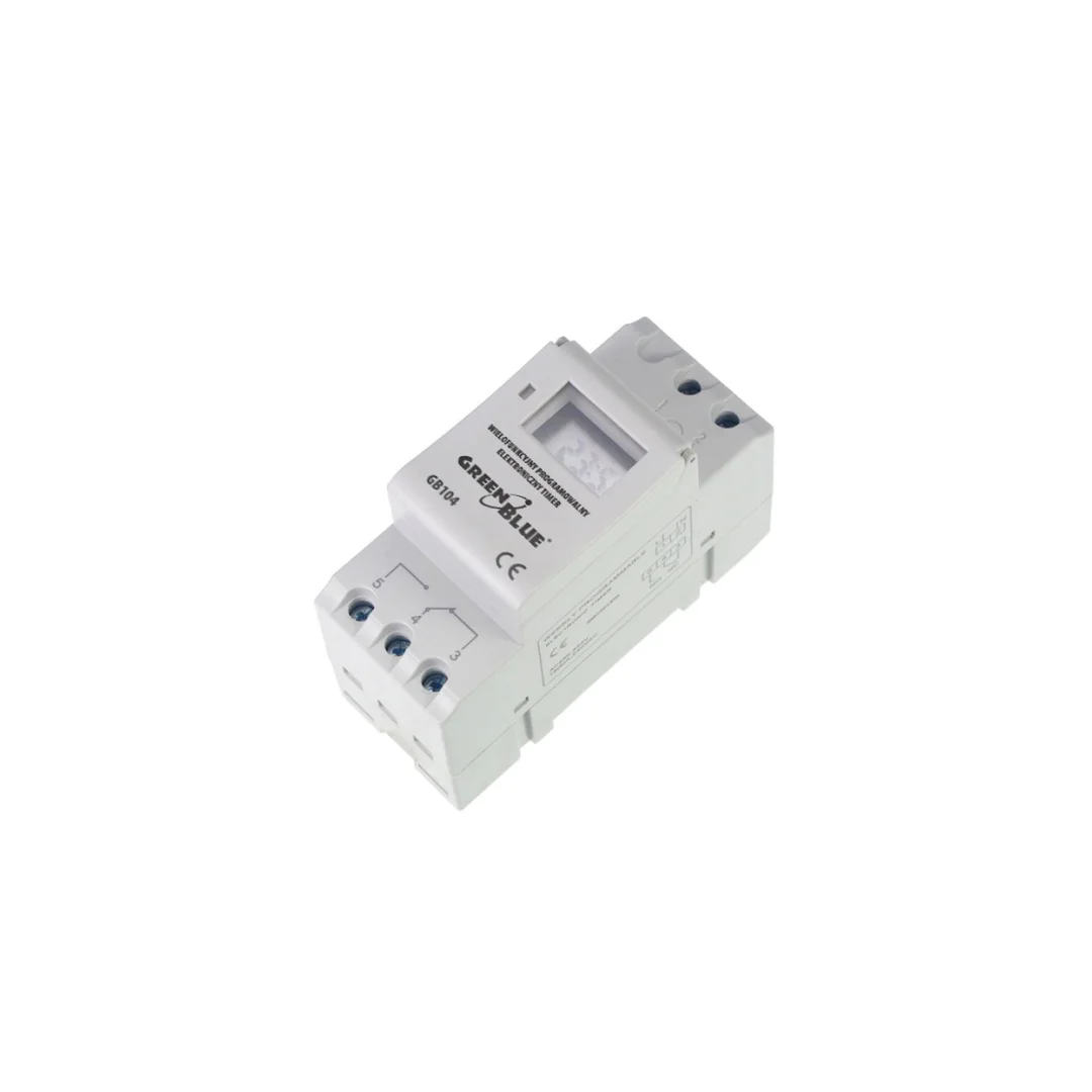 Włącznik czasowy - timer cyfrowy na szynę DIN GreenBlue GB104 16 programów max 240 programów GB104