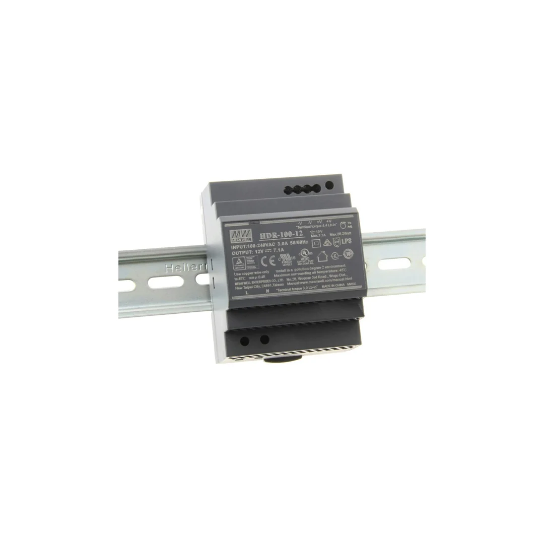 Zasilacz na szynę DIN 85W 12V HDR-100-12 7,1A do led Mean Well