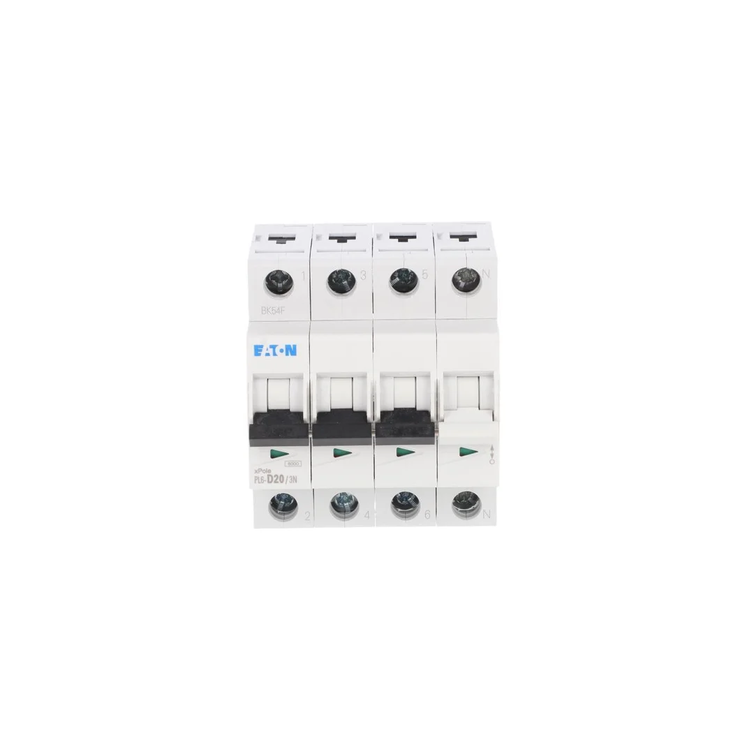 Wyłącznik nadprądowy 3P+N D 20A 6kA AC PL6-D20/3N 165038